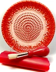 Ceramic Garlic Grater Plate Set Red Embossed Ginger Cheese 4 Piece. Fixed Price $21.05.