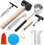 Coconut Opener Tool Set, Safe & Easy Young Mature Black Hammer. Fixed Price $42.29.