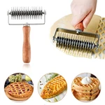 Stainless Steel Dough Lattice Top Cookie Pie Pizza Bread Pastry Crust Roller .... Fixed Price $43.96.