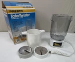 Vintage Presto Tater Twister Electric Curly Cutter Slicer W/ Discs Box. Fixed Price $45.00.