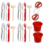 20 Pcs Seafood Tools Set Boil Party Supplies Crab Crackers Scissors L.... Fixed Price $38.06.