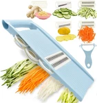 Nacolus 5 1 Mandoline Slicer For Kitchen, Vegetable Medium, Blue. Fixed Price $16.99.