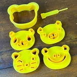 Cutezcute Animal Friends Food Deco Cutter Stamp Set Bear Pig Cat. Fixed Price $7.99.