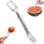 Stainless Steel Watermelon Slicer Cutter Fork Double Head 2 1 Tool 9.5". Fixed Price $7.99.