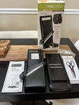 Pro Smart Food Slicer Set Black Manual Adjustable Shredder Scissors Peeler. Fixed Price $11.00.