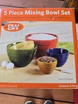 Boston Warehouse 5PC Stoneware Nesting Mixing Bowls Dishwasher Safe. Fixed Price $59.95.