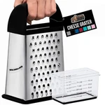 Gorilla Grip Xl 4-SIDED Stainless Steel Cheese Grater With 9.2" 5", Black. Fixed Price $27.46.
