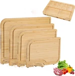 4 Pcs Bamboo Cutting Board Set Double Sided With Juice Groove Stand Handle. Fixed Price $71.47.