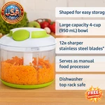 Brieftons Quickpull Manual Food Chopper 4-CUP For Vegetables, Fruits, Herbs. Fixed Price $24.97.