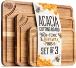 Edelhaus Cutting Boards For Kitchen (set Of 3) Beeswax Finished Acacia Wood C.... Fixed Price $79.80.