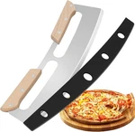 Gicyiit Pizza Cutter Rocker Blade With Wooden Handle, Premium 14INCH. Fixed Price $8.88.