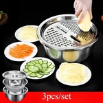 3-IN-1 Stainless Steel Vegetable Slicer Grater Strainer Bowl Salad Maker Kitchen. Fixed Price $20.99.