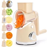 Susteas Rotary Cheese Grater With Handle, Vegetable Slicer, 6 Interchangeable. Fixed Price $56.10.
