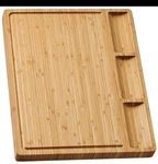 Large Bamboo Wood Cutting Board For Kitchen, Cheese Charcuterie With 3 .... Fixed Price $43.50.
