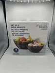 Gourmet Basics By Mikasa Wire Basket For Kitchen Fruit & Vegetable Set Of 2. Fixed Price $20.00.