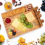 Bamboo Cutting Board Cheese Knife Slicer Fork Scoop Kitchen Cooking Tools. Fixed Price $52.32.