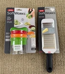 Oxo Soft Works 3 Blade Spiralizer And Medium Grater. Fixed Price $27.99.