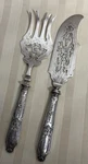 Antique French Silver Handle Fish Set Pierced Blades Maker Hallmarks. Fixed Price $195.00.