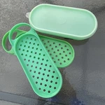 Vintage Tupperware (2) Graters With Lidded Storage Container Green #1375-11. Fixed Price $20.00.