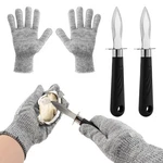 Shucking Knife Set, 2 Knives And 1 Pair Cut Resistant. Fixed Price $12.96.