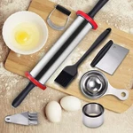 Pastry Cutter Rolling Pin SET-6PCS, Professional Stainless Steel Baking Tools. Fixed Price $24.99.
