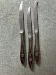Vintage Oneida Community My Rose Stainless Steak Knife Set Of 3. Fixed Price $15.00.