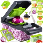 14-IN-1 Food Chopper Vegetable Cutter Slicer Dicer Grater W/ Blades Peeler Tool. Fixed Price $13.97.