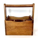 Farberware Flatware Caddy Acacia Wood Utensil Holder Free Standing With Handle. Fixed Price $24.99.