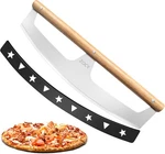 Pizza Cutter Rocker With Wooden Handles & Protective Cover By Zocy, 16" Sharp St. Fixed Price $34.41.