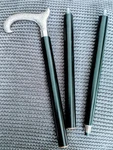 Curved Derby Silver Handle Black Foldable Wooden Walking Stick Cane Mens Ladies. Fixed Price $39.00.