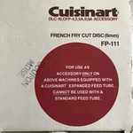 Cuisinart FP-111 French Fry Cut Disc New Box DLC-10 Cfp 4,5,5A,9,9A. Fixed Price $14.88.