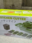 Multi Kitchen Cutter Mandoline Slicer Grater 5 Blades Container Green New. Fixed Price $14.25.