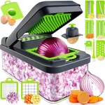 Mealhelper 12-IN-1 Vegetable Chopper, 7 Blade Veggie Large, Green. Fixed Price $24.53.