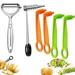 6 Pcs Spiral Cutter Knives, Piranha One Size, Green&orange Color. Fixed Price $17.99.