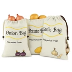 3 Pack Vegetable Storage Bags For Potatoes Onions Garlic, One Size, Beige. Fixed Price $24.34.