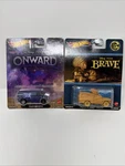 Hot Wheels Pop Culture Disney Pixar Onward Guinevere Van And Pizza Planet Truck. Fixed Price $54.99.