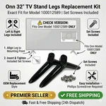 Onn 100012589 *check Version* Tv Stand Legs W/ Screws (X34T0521 X34T0522). Fixed Price $29.90.