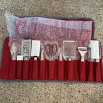 Wolfgang Puck Prep + Garnish Set Red Gray Storage New Unused. Fixed Price $19.95.