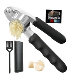 Gorilla Grip Garlic Press And Peel Set, Heavy Duty Mincer 3 Piece Black. Fixed Price $16.03.