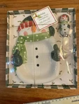 Lady Jayne Ltd 2002 Snowman Christmas Ceramic Dish & Spreader Set. Fixed Price $13.00.