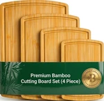 Bamboo Set Of 4, Large For Kitchen, Wood Cutting.... Fixed Price $41.19.