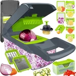 Pro-series 16-IN-1 Vegetable Chopper, Dewpeton Mandoline 8 Blades, Gray. Fixed Price $42.29.