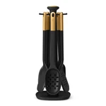 6-PIECE Silicone Kitchen Utensil Tool Set With Rotating Rack, Black Sesame. Fixed Price $41.02.