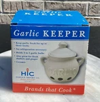 Hic Harold Import Co Garlic Clove Keeper Holder White Ceramic Storage Ginger. Fixed Price $14.99.