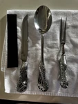 Bruce Fox Chrome Steel Hand Forged Carving Set Knife Fork Spoon Silver. Fixed Price $35.00.