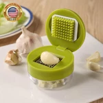 Mini Garlic Chopper And Press With Container, Manual Mincer Crusher Cutt. Fixed Price $12.17.