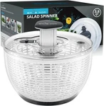 Transparent 3.8 Qt Salad Spinner - Safe Kitchen Gadget For Fast Vegetable Drying. Fixed Price $21.99.
