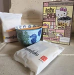 Yokohama Studio Handpainted Ceramic Ramen Rice Noodle Bowl, Chopsticks, Food+tea. Fixed Price $8.00.