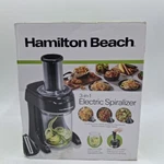 Hamilton Beach Electric Spiralizer 70930. 4 Cutting Cones Instructions Black New. Fixed Price $33.00.