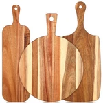 3 Pcs Acacia Cutting With Handle Wooden Chopping Charcuterie Board.... Fixed Price $56.53.